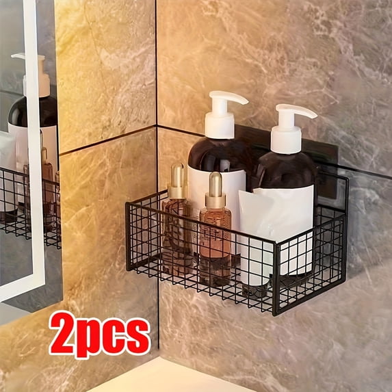 2-piece Cast Iron Bathroom Wall Shelf, No Drilling Required, Self ...
