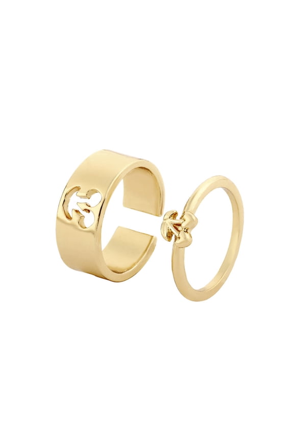 Matching Couple Rings Adjustable Alloy Cherry Rings European Design Unisex Fruit Hollow Rings for Couples Anniversary