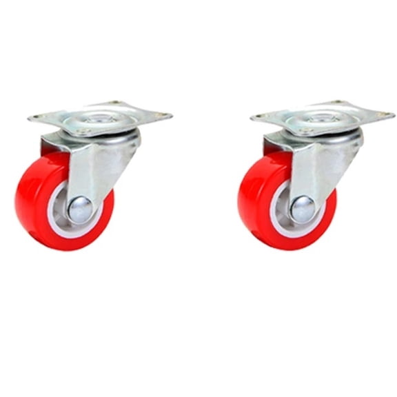 2-piece Heavy-duty Swivel Casters - Polished Metal, No Brakes, Omnidirectional Suitable For Furniture And Kitchen Use ,Reliable