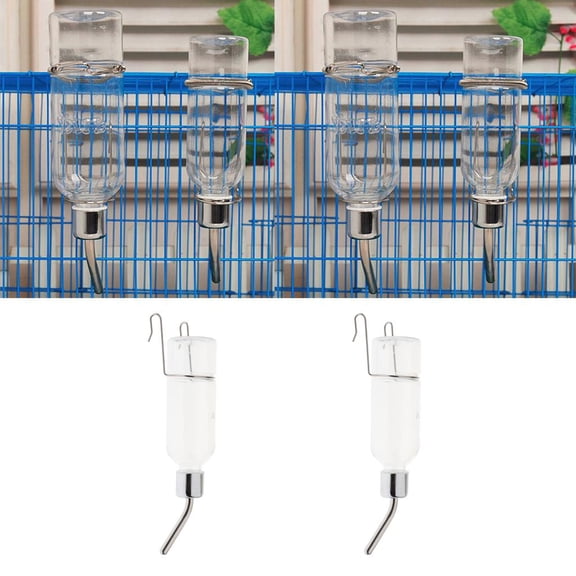 2-piece Pet Drinking Bottle Hanging Water Feeding Bottles Auto Dispenser for Hamsters Rats Small Animals Ferrets Rabbits Small Animals