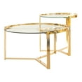 thumbnail image 1 of 2-piece Round Nesting Table Clear and Gold, 1 of 2