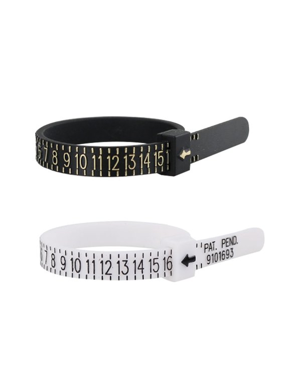 2-piece Size Guide - Measuring Ring - Measuring Ring - European Dimensions - Reusable - Custom New Ring (black+white)