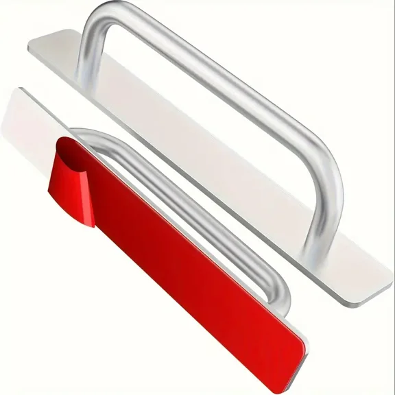 2-piece adhesive handle self-adhesive door handle, a modern aluminum alloy door handle suitable for drawers, sliding doors, sliding wall display windows, and wardrobes.