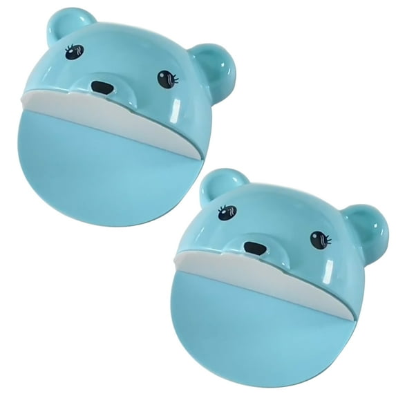 2-piece anti tilt cartoon bear furniture anchor, non perforated, suitable for refrigerators and cabinets - blue