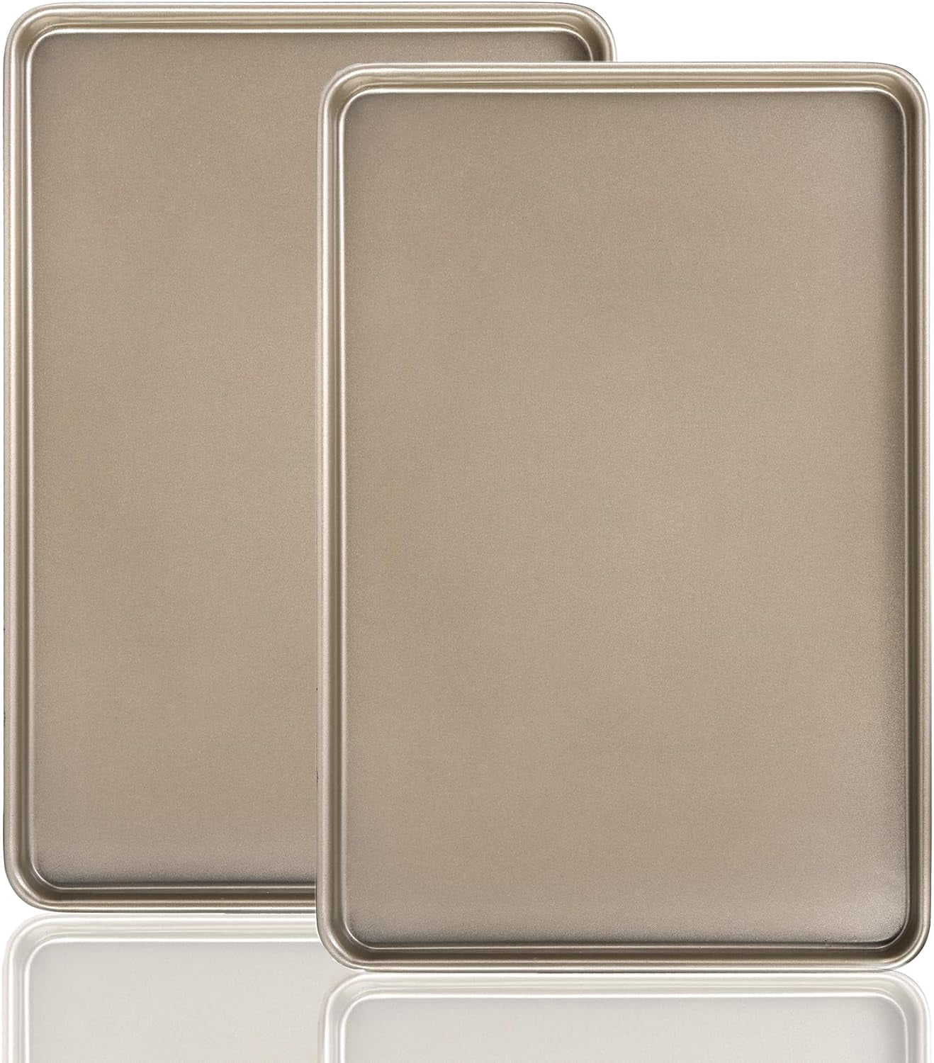 Nicunom Set of 2 Sheet Cake Pan, 11.8" x 17.5" Cookie Sheet, Nonstick Baking Pans Bakeware Toaster Oven Trays Set, Perfect for and Roasting, Commercial Or Home Use