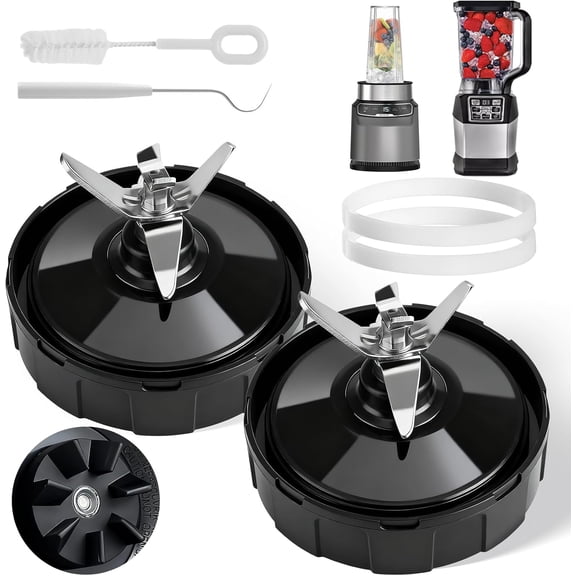 2-piece extractor blade assembly with 7 fins, ninja blender blades, ninja blender replacement parts compatible with ninja blender Auto iQ BL480 BL482 BL642 BL682 NN102