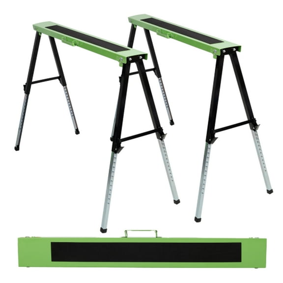 MOLIL Folding Adjustable Height Saw Horses Heavy Duty Portable with 25-35.5 Inch Adjustable Legs, 660 lb Capacity, 2 Pack