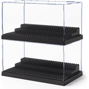 FEHNAG 2-Pack Acrylic Display Case for Collectibles, 3-Tier Dustproof Showcase Compatible with LEGO Minifigures and Small Action Figures, Clear Storage Box