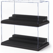 FEHNAG 2-Pack Acrylic Display Case for Collectibles, 3-Tier Dustproof Showcase Compatible with LEGO Minifigures and Small Action Figures, Clear Storage Box