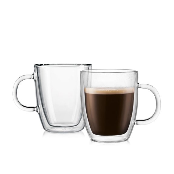 2-piece set Double Wall Insulated Mug,High-Heat Borosilicate Glass, for Drink water, coffee, milk, beer, beverages