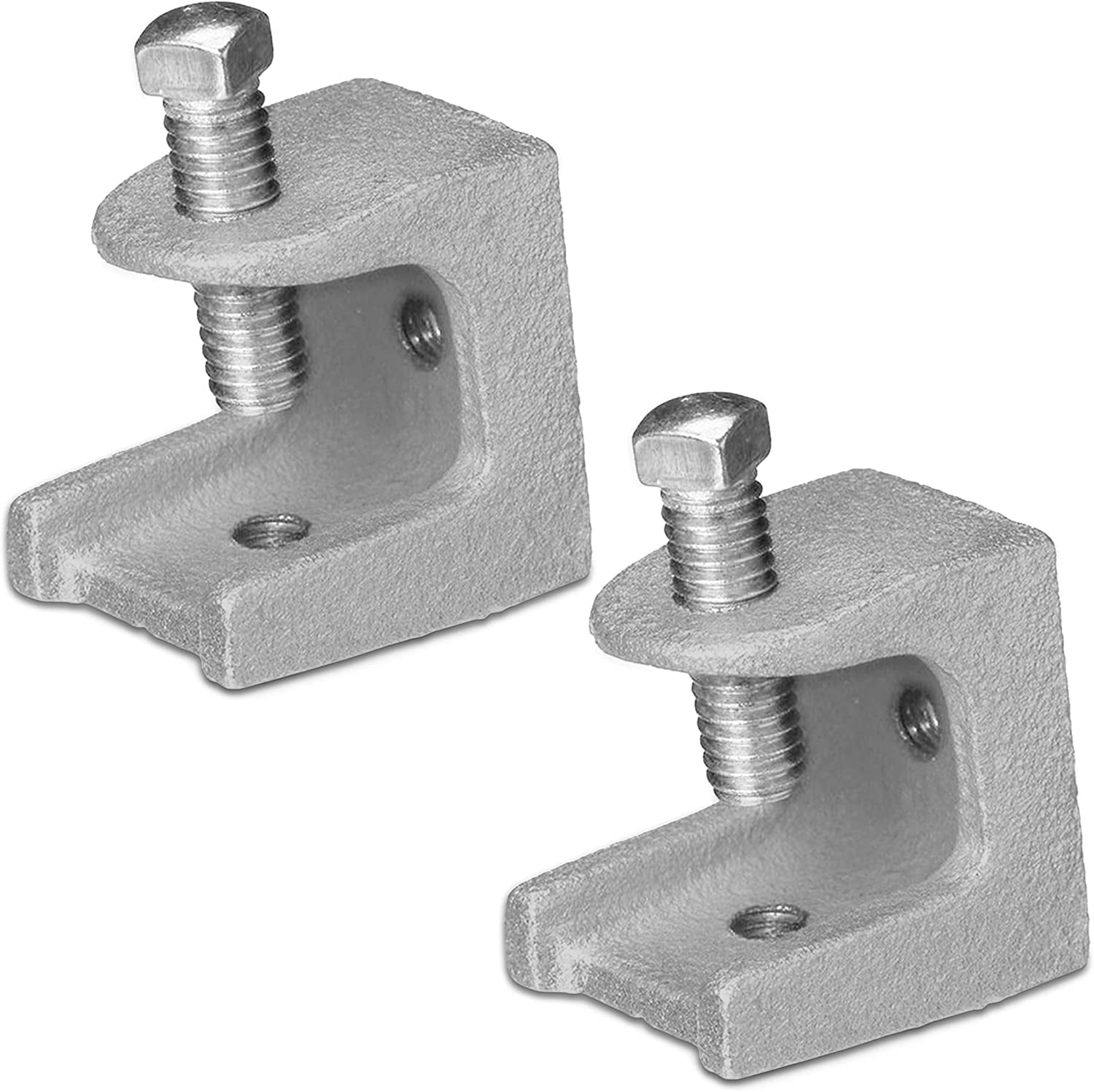 2-piece set - Forged iron rod support beam clamp - Zinc-plated rust-resistant - 7/8-inch opening - Supports 1/2”-13 fastening screws and 3/8”-16 rods - Rated load capacity up to 300 pounds