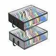 thumbnail image 1 of 2-piece set (black+gray) Wide Hat Storage for Baseball Caps Organizer with 2 Sturdy Handles Hat Bags Holds Up to 40 Hats Foldable for Home Travel, 1 of 5