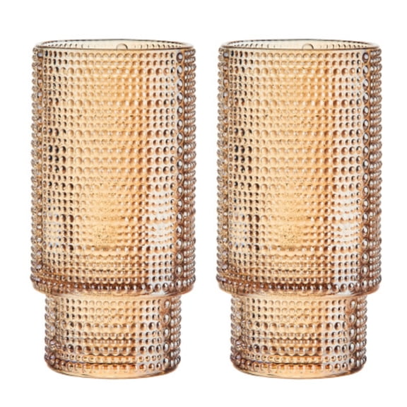 2-piece set glass, embossed retro foldable coffee cup, beach cup, party cup-BPA free. - style:style1