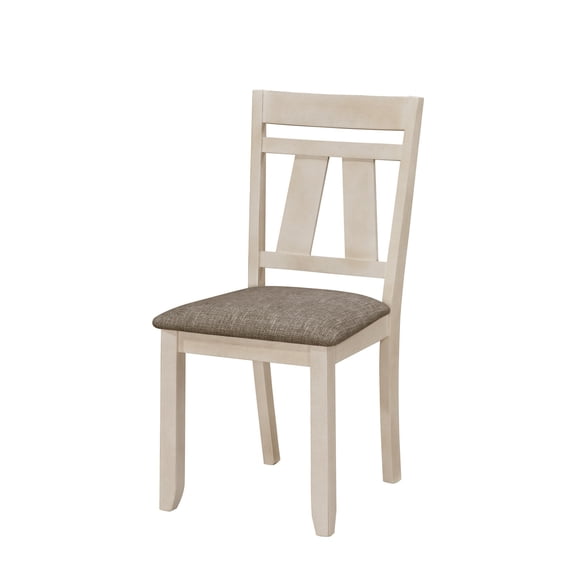 2 piece set of dining side chairs in cottage style with transitional design and simple square legs