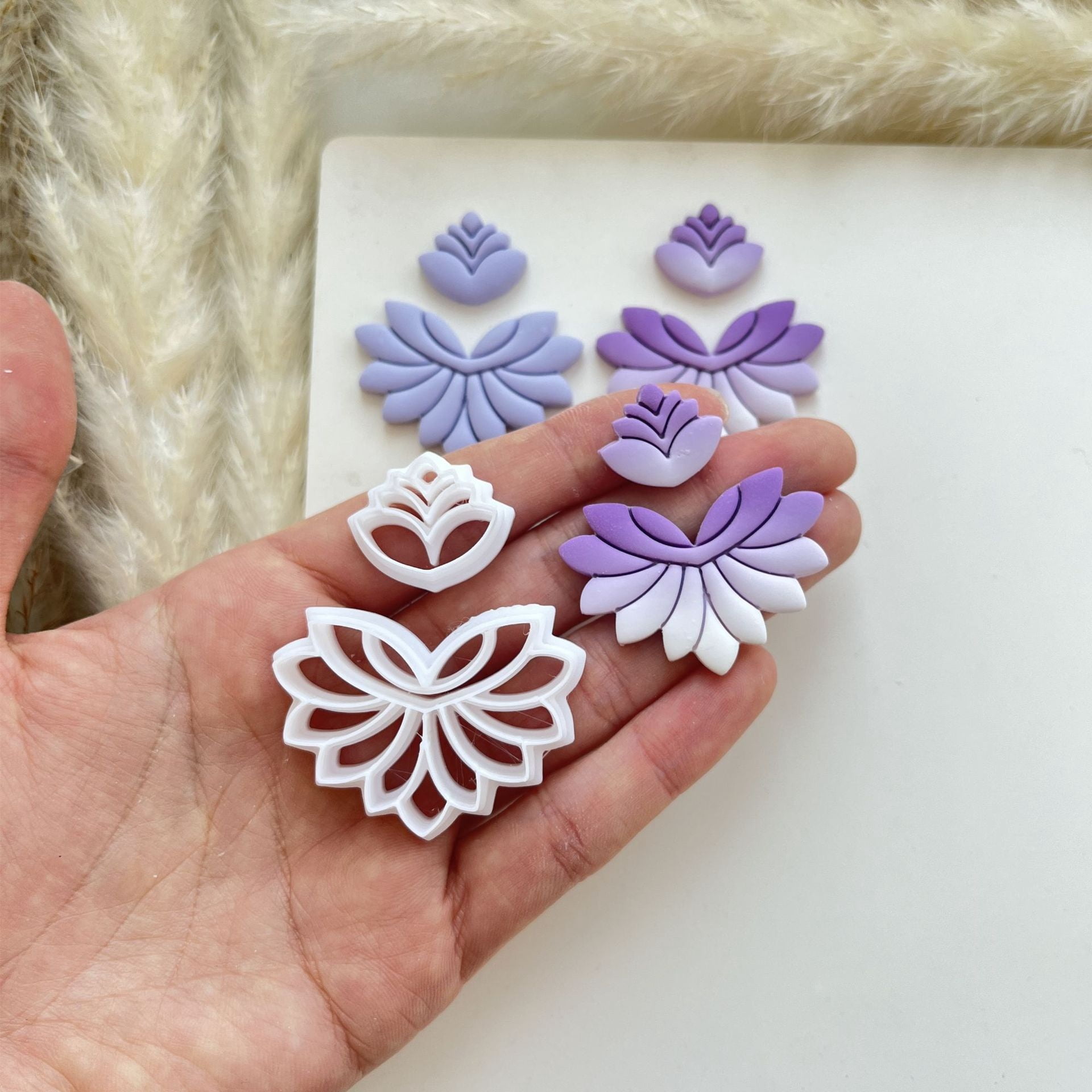 2-piece set of simple polymer clay earring molds, DIY handmade jewelry making tools