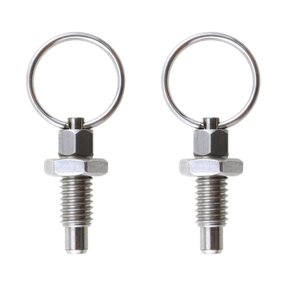 2-piece set with pull ring spring pin, 6 indexed pins with pull ring spring-style retractable stainless steel locking pin