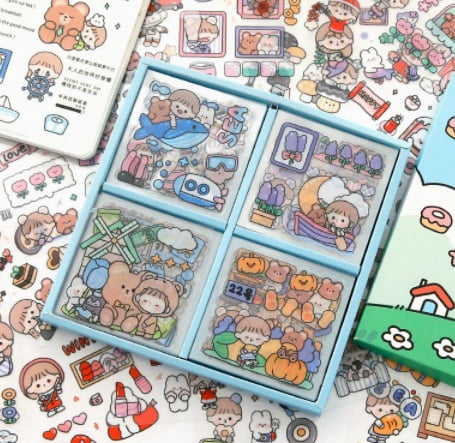 2 pieces/200 sheets - Waterproof stickers for journals, girly journals, thermos cups, stickers