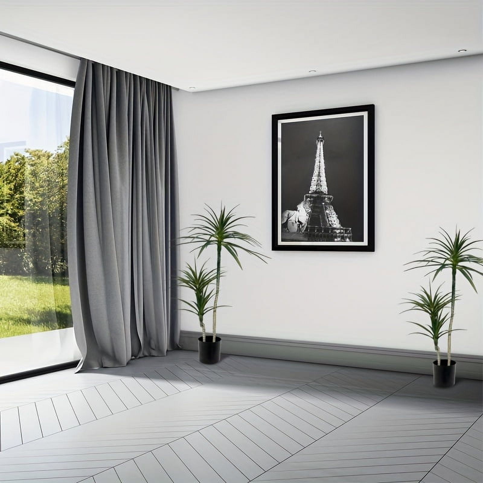 2 pieces 43-inch simulation green plant double pole millennium wood ...