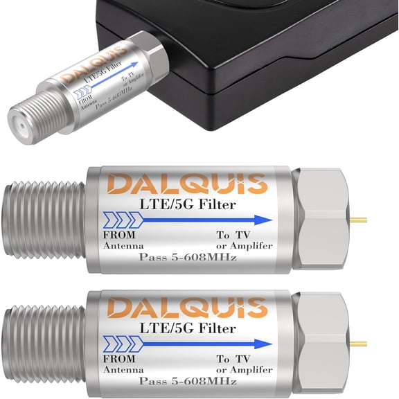 2 pieces 5 filter for TV antenna, reduce 45 interference, eliminate pixelation, provide clear digital TV reception, 5-608 frequency range suitable for indoor and outdoor use