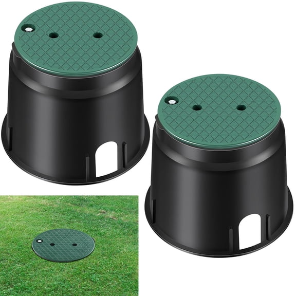 2 pieces 910 model electrical junction box, 10-inch diameter, underground electrical junction box, for outdoor wiring connections (black)