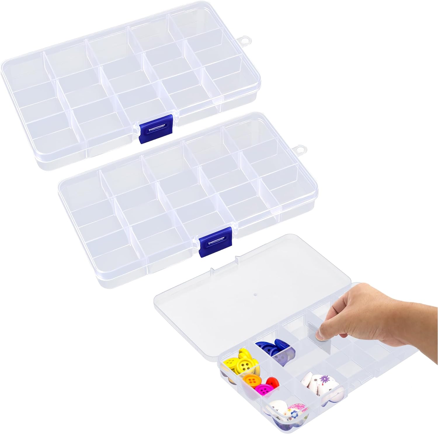 2 pieces Bead Storage Box small plastic boxes bead organiser storage