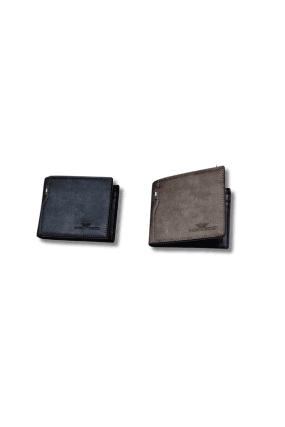 2 pieces Fashion Money Jacket Wallet - Men's Bifold Leather Wallet