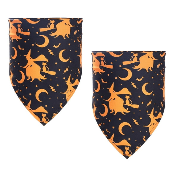 2 pieces Halloween pet spit towel Dog toggle single layer cat decorative scarf bib