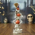 thumbnail image 1 of 2 pieces Halloween smiley face pumpkin pile fun Halloween atmosphere desktop outdoor decoration props resin ornament, 1 of 11