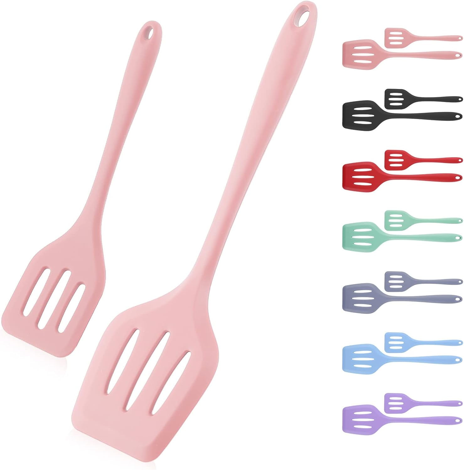 2 pieces Silicone Slotted Spatula, Heat Resistant Silicone Turner ...