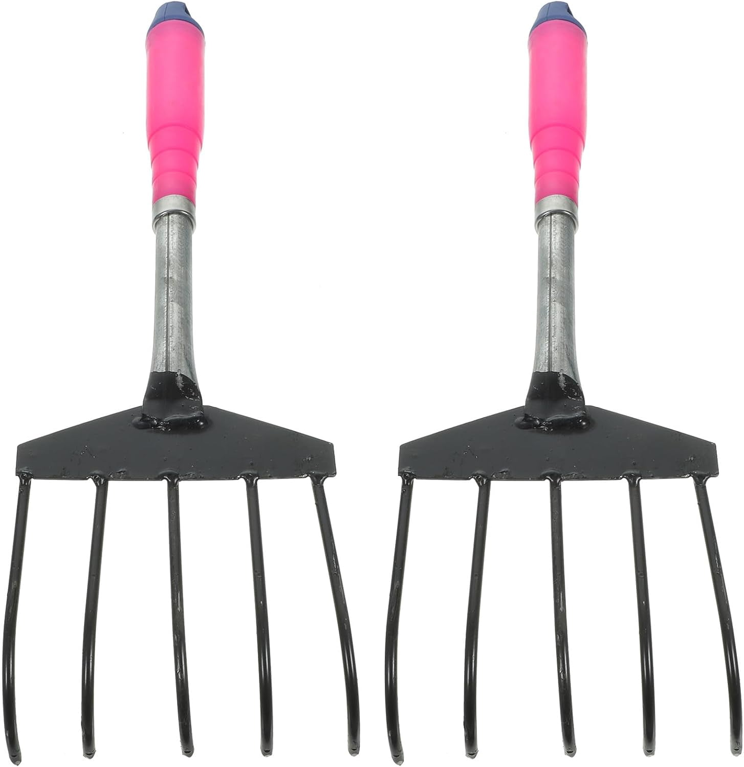 2 pieces five-tine soil cultivator, for gardening and seafood digging, portable handheld tool, with steel claws, suitable for garden beds and seaside soil cultivation, random color