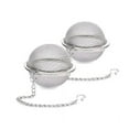 thumbnail image 1 of 2 pieces of tea ball brewer ultra-fine mesh brewer tea strainer filter gasket diffuser stainless steel extension chain for brewing loose leaf tea, 1 of 7