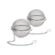 2 pieces of tea ball brewer ultra-fine mesh brewer tea strainer filter gasket diffuser stainless steel extension chain for brewing loose leaf tea
