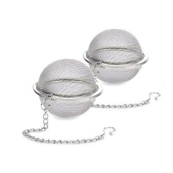 2 pieces of tea ball brewer ultra-fine mesh brewer tea strainer filter gasket diffuser stainless steel extension chain for brewing loose leaf tea