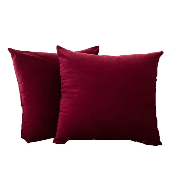 2 pieces plush glossy 24 burgundy 40*40cm (excluding pillow core-Color:Style1;Material Composition:100% Polyester