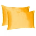 thumbnail image 1 of 2 pieces satin silk pillowcase Deluxe standard large King size home sofa bedding protective cover, 1 of 7