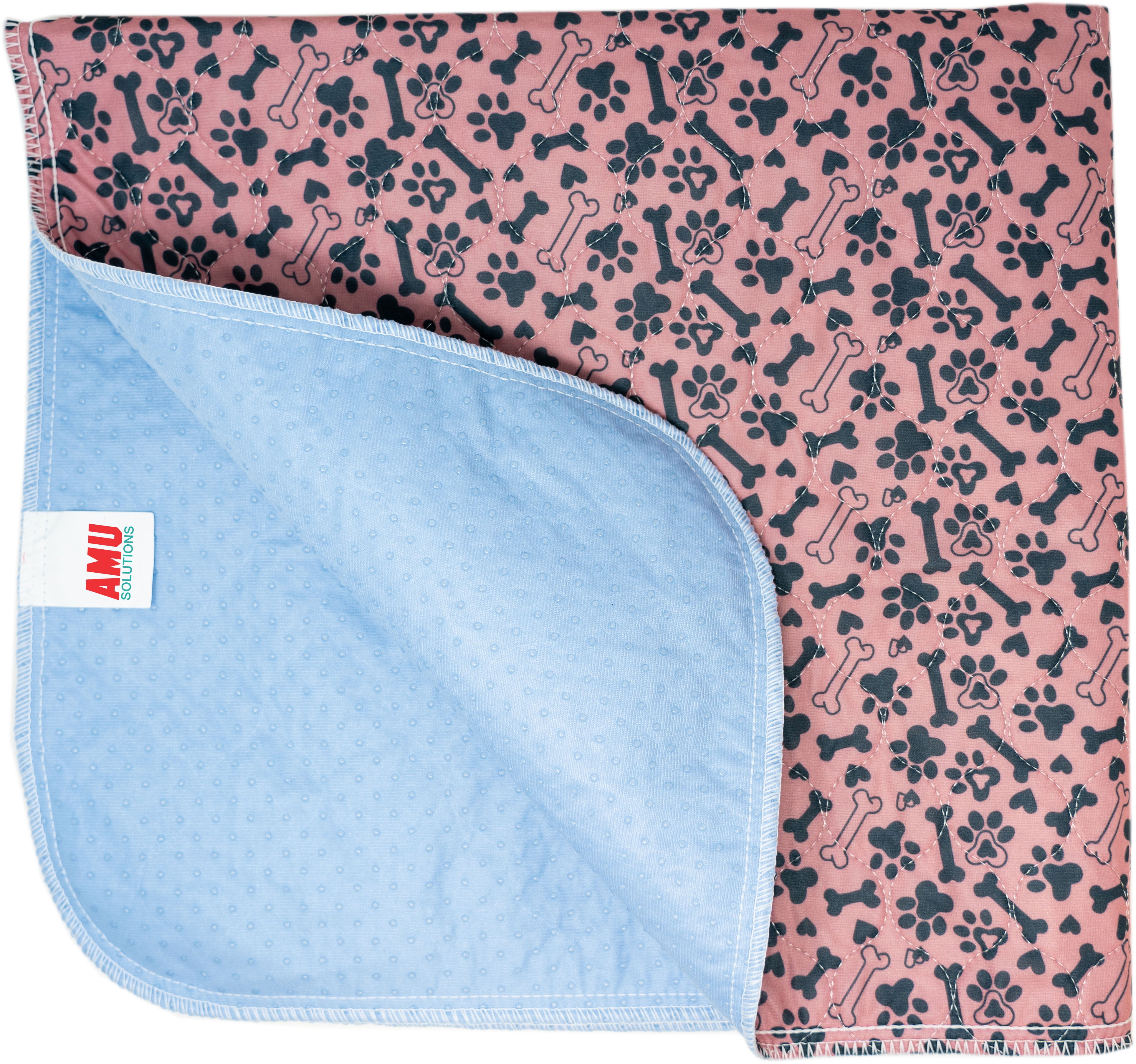 2 pk - 24 x 30 Washable Pee Pads for Dogs Superior Reusable Puppy Pads Pet Training Pads - 100% Waterproof Dog Pee Pad Protects Against Urine Leakage Non-Slip Grip - Paws & Bones Print