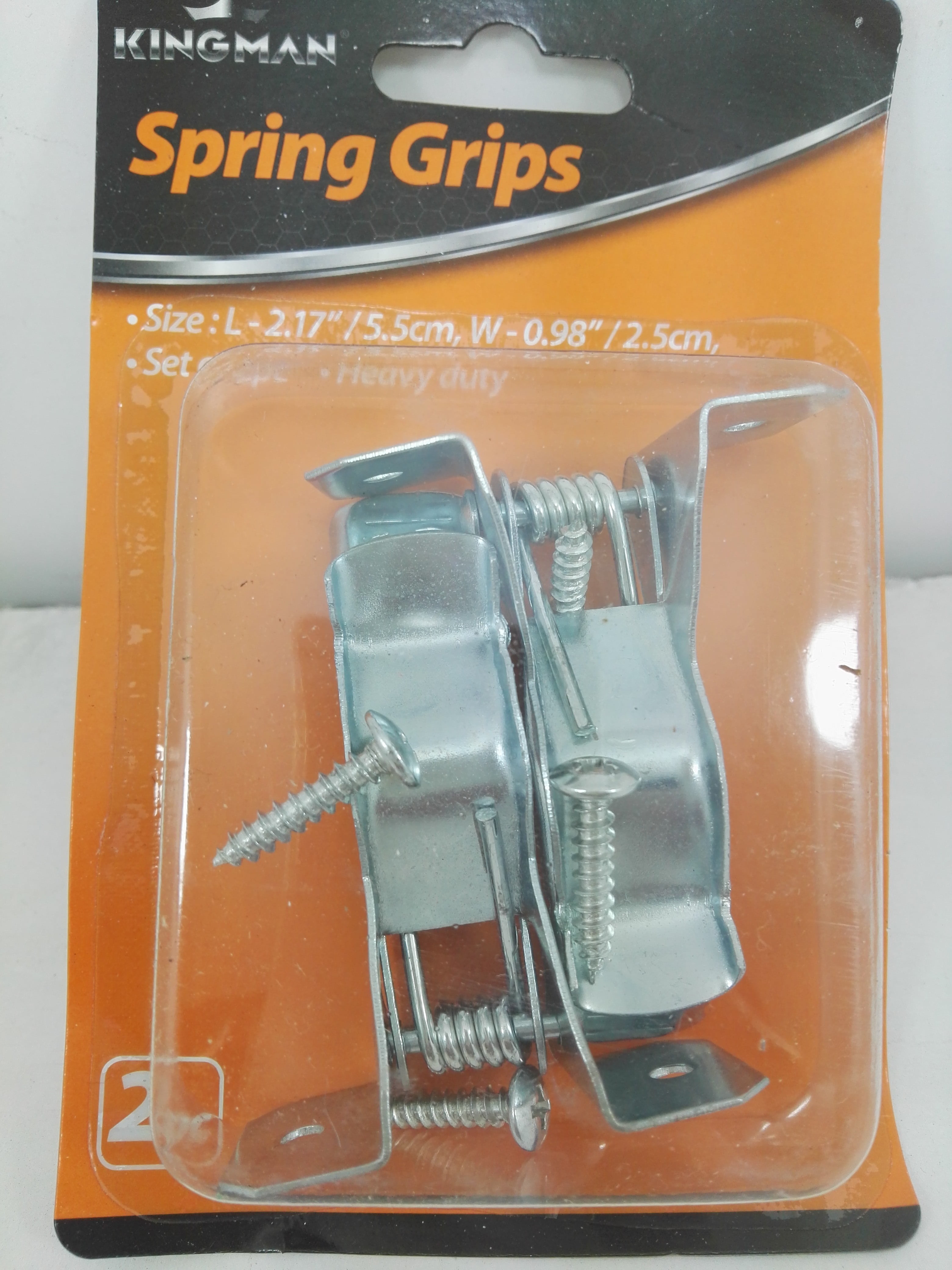 2/pk Metal Spring Grip Clamps, Tool Rack Clips