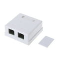 thumbnail image 1 of 2-port Rj45 Cat 6 Network Connector Box Cat6 Inline RJ45 Wall Coupler Jack Adapter White, 1 of 7