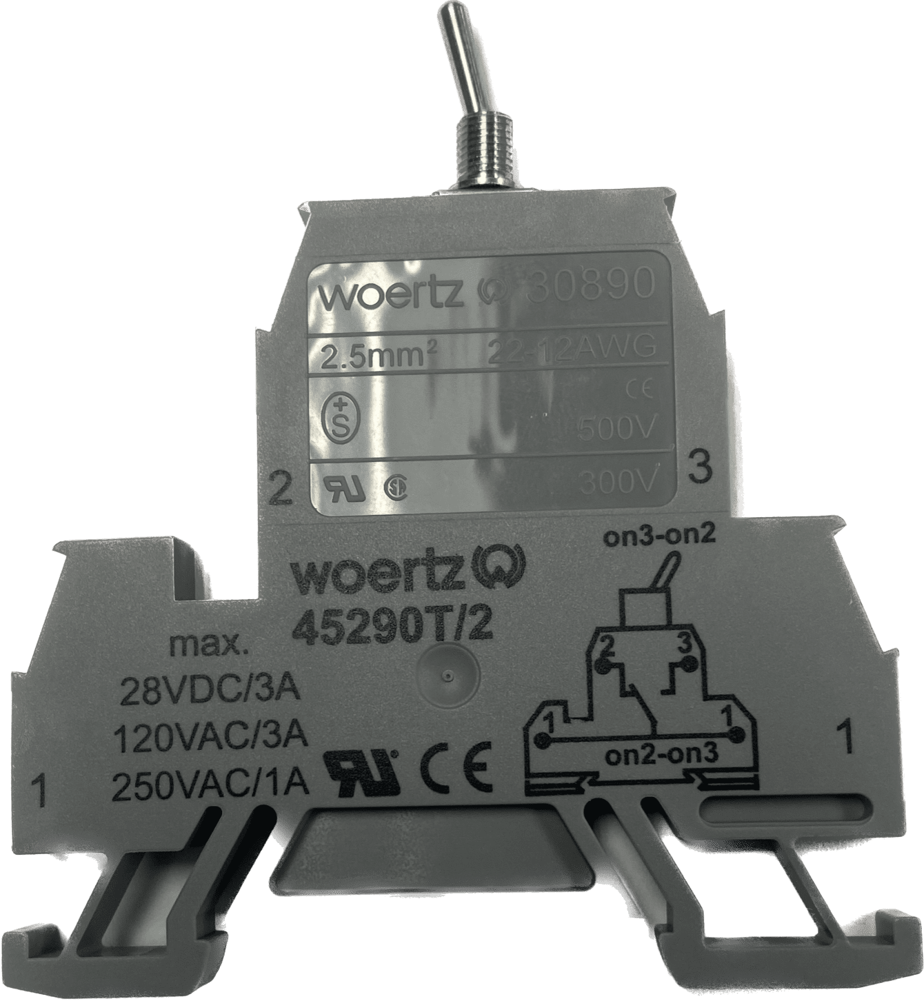 Switch 2 Block 2 position toggle switch terminal block din rail mountable - Walmart.com