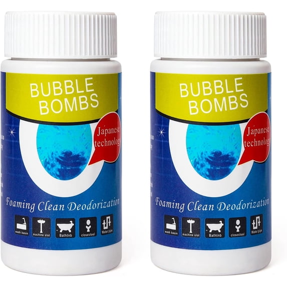 2 powerful magic foam bomb drain cleaners - quick foaming drain cleaning powder dredge, kitchen toilet fast cleaning tool