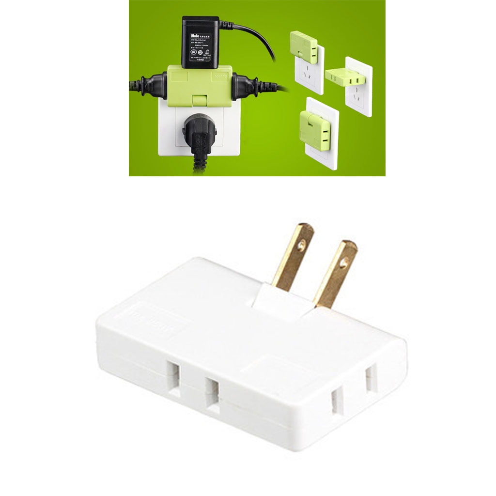 2-prong Rotatable Socket Converter 180 Degree Extension Plug Adapter ...