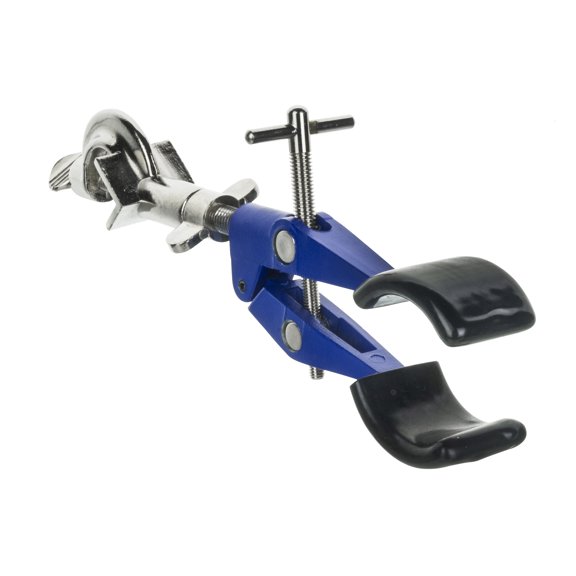 2 prong lab clamp with boss head, vinyl coated, 4.75" (12 cm) maximum clamp opening - eisco labs industrial series