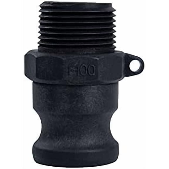 2 ps Camlock Fittings Poly (1" Type F) Standard Camlock Couplings, Male Adapter x Male Thread Camlock Fittings Polypropylene Cam Groove Fitting (1")