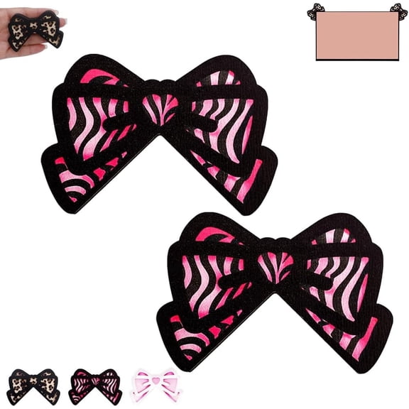 2 psc Bows Computer Monitor Decor - Hanging Ornament with Buckle Design, Wooden Bowknot LCD Screen Monitor Decoration for Home Office Decor-dh