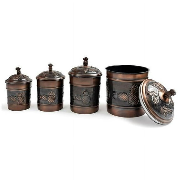 2 qt. Pineapple Antique Copper Canister