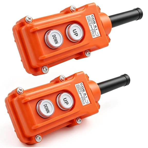 2 remote up/down switches for dump trailer, lift control switch lift controller crane momentary push button switch 61--