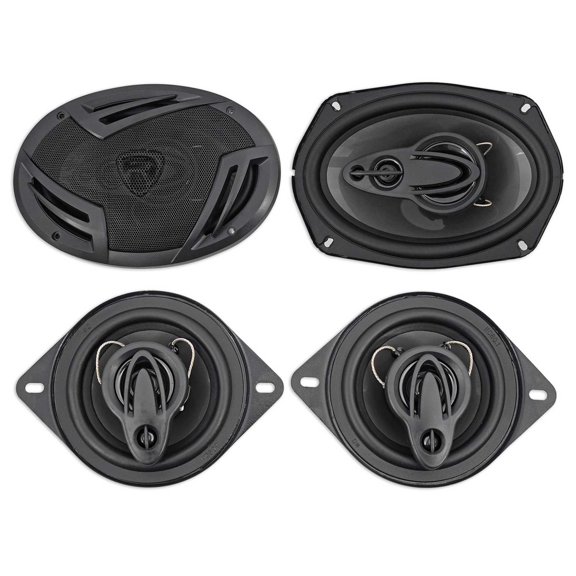 Rockville RV69.4A+RV35.3A RV69.4A 6x9" 4-Way and RV35.3A 3.5" 3-Way Car Speaker Bundle - 1200 Watts Total Peak Power Black
