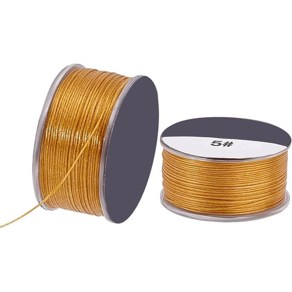 2 roll Nylon Beading Thread Seed Bead Thread Nylon String for Jewelry Beading Bracelets Making Goldenrod 0.1mm 50yards/roll