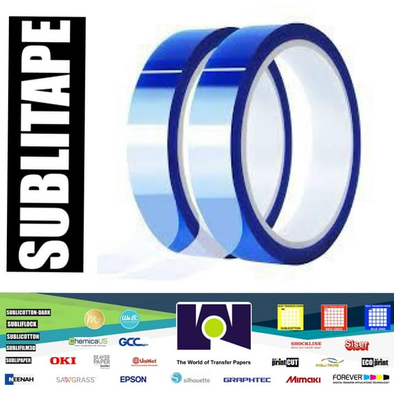 2 rolls Heat resistant tapes -sublimation Press Transfer Thermal Tape 20mm*30m BLUE