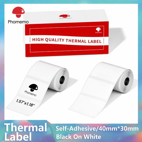 2 rollsThermal Labels 40x30mm for M110/M100/M220/M221, White 230 Labels/Roll for Name Barcode Address Business Home